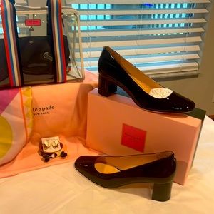 Kate Spade KYLAH black patient leather heels